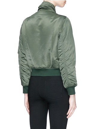 Back View - Click To Enlarge - BALENCIAGA - Scarf collar padded cropped bomber jacket