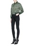 Figure View - Click To Enlarge - BALENCIAGA - Scarf collar padded cropped bomber jacket