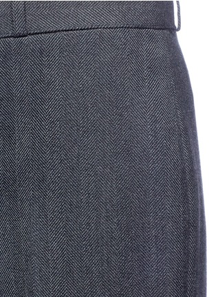 Detail View - Click To Enlarge - BALENCIAGA - 'Rockabilly' virgin wool herringbone cropped pants