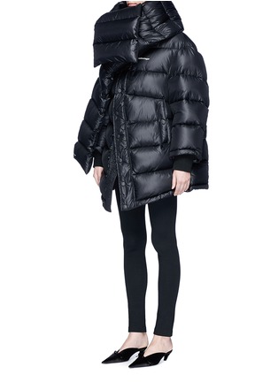 Front View - Click To Enlarge - BALENCIAGA - 'Outspace' scarf oversize quilted down jacket