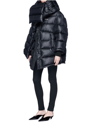 Figure View - Click To Enlarge - BALENCIAGA - 'Outspace' scarf oversize quilted down jacket