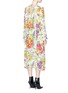 Back View - Click To Enlarge - BALENCIAGA - Floral print leopard jacquard dress