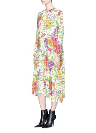 Figure View - Click To Enlarge - BALENCIAGA - Floral print leopard jacquard dress