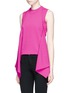 Detail View - Click To Enlarge - BALENCIAGA - Fold up tie back jersey top