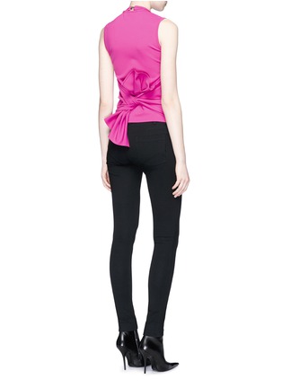 Figure View - Click To Enlarge - BALENCIAGA - Fold up tie back jersey top