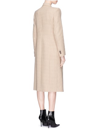 Back View - Click To Enlarge - BALENCIAGA - 'Hourglass' houndstooth virgin wool blend long coat