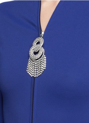 Detail View - Click To Enlarge - BALENCIAGA - Jewelled ring pull crepe jersey dress