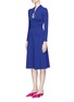 Front View - Click To Enlarge - BALENCIAGA - Jewelled ring pull crepe jersey dress
