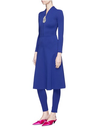 Figure View - Click To Enlarge - BALENCIAGA - Jewelled ring pull crepe jersey dress