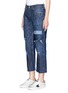 Front View - Click To Enlarge - FORTE COUTURE - 'Rambo' distressed crinkled cropped jeans
