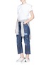 Figure View - Click To Enlarge - FORTE COUTURE - 'Rambo' distressed crinkled cropped jeans