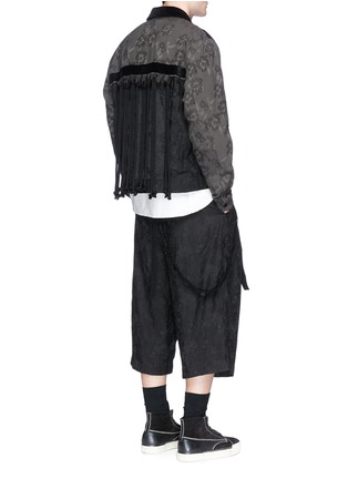 Figure View - Click To Enlarge - SONG FOR THE MUTE - Rope fringe floral jacquard worker jacket