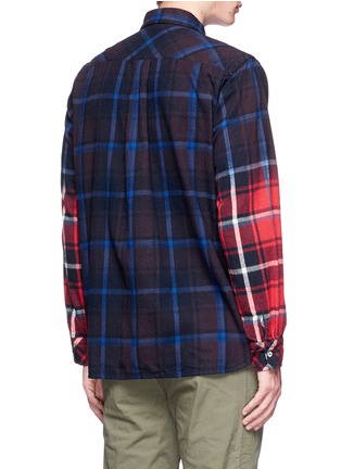 Back View - Click To Enlarge - SACAI - Ombré check plaid flannel shirt