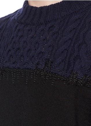 Detail View - Click To Enlarge - SACAI - Panelled wool sweater