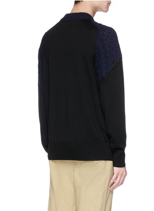 Back View - Click To Enlarge - SACAI - Panelled wool sweater
