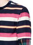 Detail View - Click To Enlarge - SACAI - Check plaid sleeve stripe flannel sweatshirt
