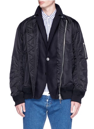 Main View - Click To Enlarge - SACAI - Contrast placket MA-1 bomber jacket
