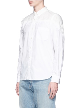 Front View - Click To Enlarge - SACAI - Zigzag embroidered hopsack shirt