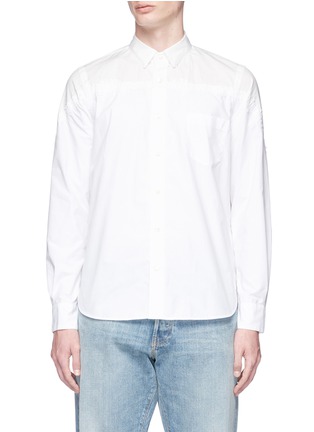 Main View - Click To Enlarge - SACAI - Zigzag embroidered hopsack shirt