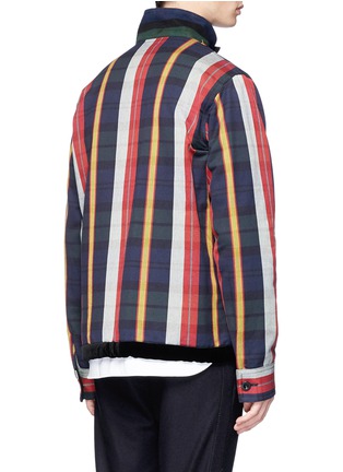 Back View - Click To Enlarge - SACAI - Check plaid flannel coach jacket