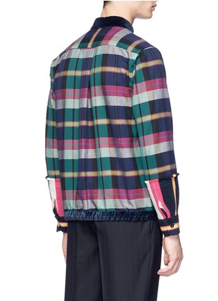 Back View - Click To Enlarge - SACAI - Check plaid flannel patchwork shirt