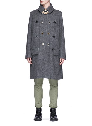 Main View - Click To Enlarge - SACAI - Embroidered throatlatch wool coat