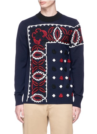 Main View - Click To Enlarge - SACAI - Paisley embroidered wool sweater