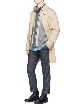 Figure View - Click To Enlarge - SACAI - Embellished placket cable knit cardigan