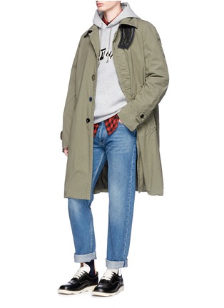 Figure View - Click To Enlarge - SACAI - 'CUT up' towelling patch hoodie
