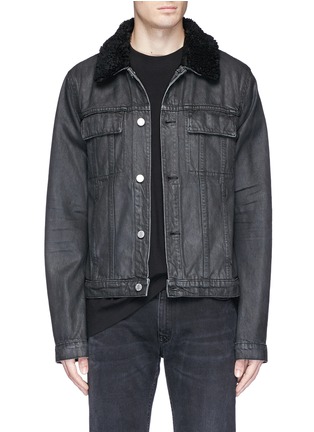 Main View - Click To Enlarge - HELMUT LANG - 'Mr 87' faux shearling denim jacket