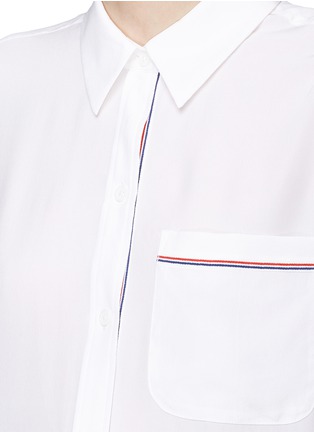 Detail View - Click To Enlarge - EQUIPMENT - 'Daddy 3x1' stripe border silk crepe shirt