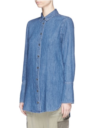 Front View - Click To Enlarge - EQUIPMENT - 'Arlette' extended cuff chambray shirt