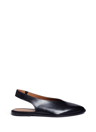Main View - Click To Enlarge - ATP ATELIER - 'Bee' leather slingback skimmer flats