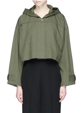 Main View - Click To Enlarge - T BY ALEXANDER WANG - Cropped hooded cotton jacket