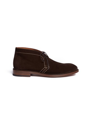 Main View - Click To Enlarge - ANTONIO MAURIZI - Contrast stitch suede desert boots