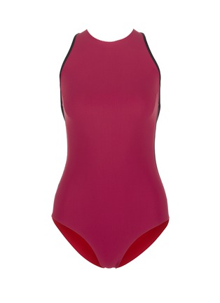 Main View - Click To Enlarge - 73316 - 'Palmer' reversible high neck one-piece swimsuit