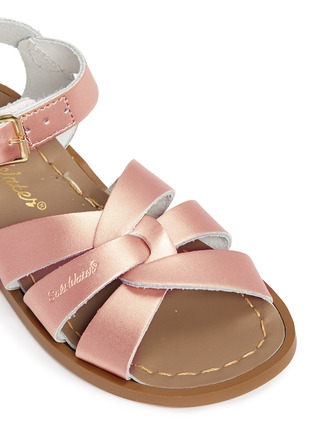 Detail View - Click To Enlarge - SALT-WATER - 'Original' kids metallic leather sandals