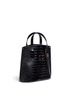 Detail View - Click To Enlarge - TRADEMARK - 'Micro Aubock' croc embossed patent leather tote