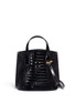 Main View - Click To Enlarge - TRADEMARK - 'Micro Aubock' croc embossed patent leather tote