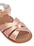 Detail View - Click To Enlarge - SALT-WATER - 'Original' toddler metallic leather sandals