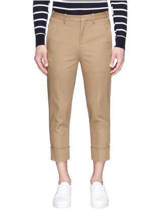 Main View - Click To Enlarge - NEIL BARRETT - Roll cuff cropped cavalry twill pants