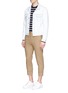 Figure View - Click To Enlarge - NEIL BARRETT - Roll cuff cropped cavalry twill pants