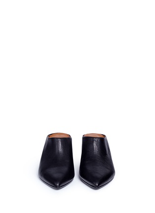 Front View - Click To Enlarge - ATP ATELIER - 'Irma' vegetable tanned leather wedge mules