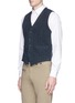 Front View - Click To Enlarge - BARENA - 'Molin Gaggio' Glen plaid gilet