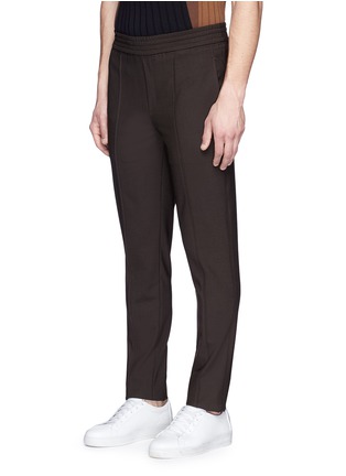Front View - Click To Enlarge - NEIL BARRETT - Elastic waist pleated wool pants