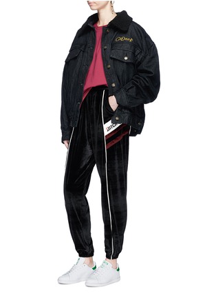 Figure View - Click To Enlarge - GROUND ZERO - Fleece lined oversized denim jacket