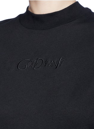 Detail View - Click To Enlarge - GROUND ZERO - Slogan embroidered long sleeve T-shirt