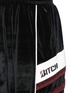 Detail View - Click To Enlarge - GROUND ZERO - Slogan embroidered velvet sweatpants