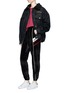 Figure View - Click To Enlarge - GROUND ZERO - Slogan embroidered velvet sweatpants