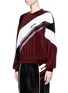 Front View - Click To Enlarge - GROUND ZERO - Slogan embroidered velvet patchwork sweatshirt